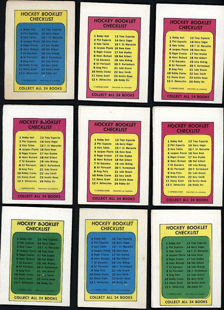 1971-1972 O-Pee-Chee OPC Player Booklet (Comic) ENG Fill Your Set