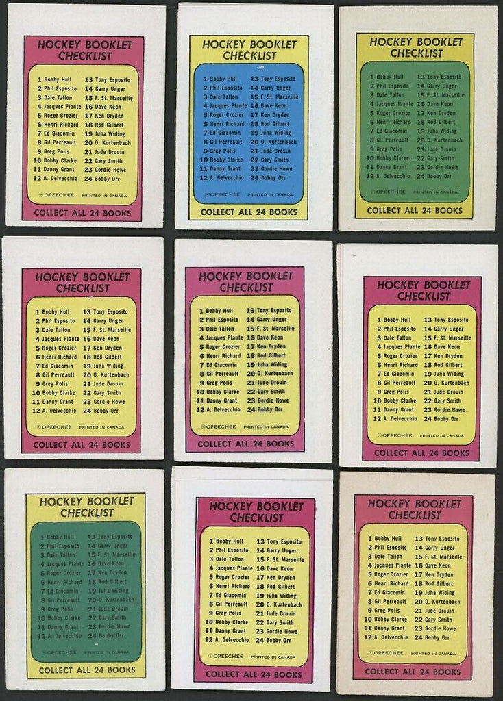 1971-1972 O-Pee-Chee OPC Player Booklet (Comic) ENG Fill Your Set